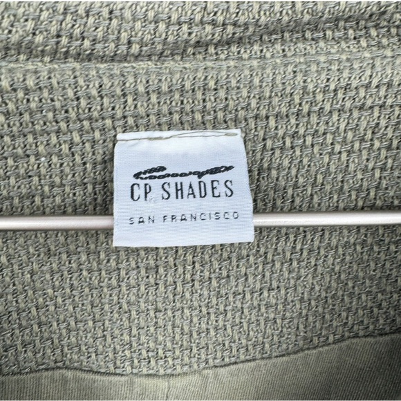 CP Shades Lagenlook Shacket Olive Green Flax Jacket Minimalist Size Medium - Picture 5 of 7